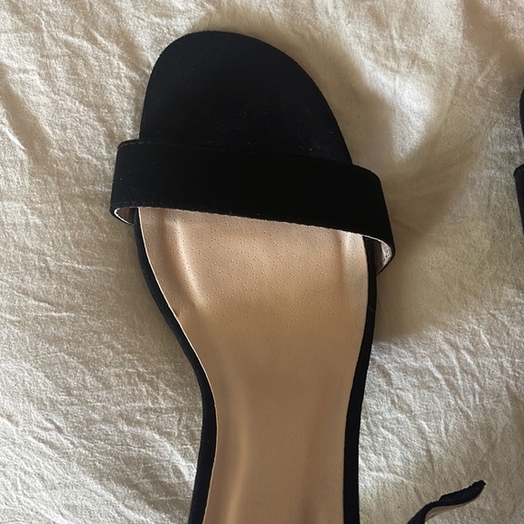 Charlotte Russe Velvet Black Toe Strap Heels - Picture 7 of 7